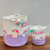 Jute Cotton Storage Basket | Unicorn Dreams & Rainbows