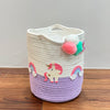 Jute Cotton Storage Basket | Unicorn Dreams & Rainbows