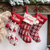 Holiday Chevron Cheer Stockings | Red & White Christmas Tree