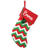 Holiday Chevron Cheer Stockings | Red, White & Green Chevron