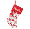 Holiday Chevron Cheer Stockings | Red & White Reindeer