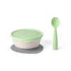 First Bite Suction Bowl With Spoon Feeding Set | Vanilla/Lime