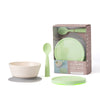 First Bite Suction Bowl With Spoon Feeding Set | Vanilla/Lime