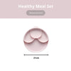 Healthy Meal Suction Plate with Dividers Set | Cotton Candy/Cotton Candy