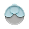 Healthy Meal Suction Plate with Dividers Set | Grey/Aqua