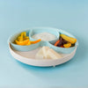 Healthy Meal Suction Plate with Dividers Set | Aqua/Aqua