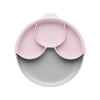 Healthy Meal Suction Plate with Dividers Set | Grey/Cotton Candy