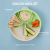 Healthy Meal Suction Plate with Dividers Set | Grey/Cotton Candy