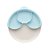 Healthy Meal Suction Plate with Dividers Set | Vanilla/Aqua