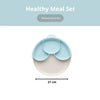 Healthy Meal Suction Plate with Dividers Set | Vanilla/Aqua