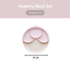 Healthy Meal Suction Plate with Dividers Set | Vanilla/Cotton Candy