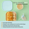 Sip & Snack- Suction Bowl with Sippy Cup Feeding Set | Vanilla/Aqua