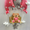 Personalised Name Hanging | Pink Teddy On a Swing