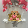 Personalised Name Hanging | Pink Teddy On a Swing