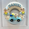 Personalised Name Hanging | Teddy on a Car