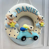 Personalised Name Hanging | Teddy on a Car