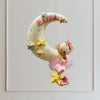 Personalised Name Hanging | Pink Teddy On a Moon