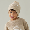 Chunky Knit Letter Beanie | Light Camel