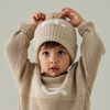 Chunky Knit Letter Beanie | Light Camel