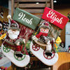 Santa & Snowman On A Bike Stocking | Set of 2