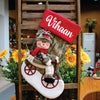 Santa & Snowman On A Bike Stocking | Set of 2