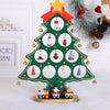 Wooden DIY Merry Mistletoe Tabletop Tree With 21 Ornaments | Green