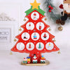 Wooden DIY Merry Mistletoe Tabletop Tree With 21 Ornaments | Red