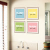 Flush & Brush | Bathroom Frames (Set of 4)